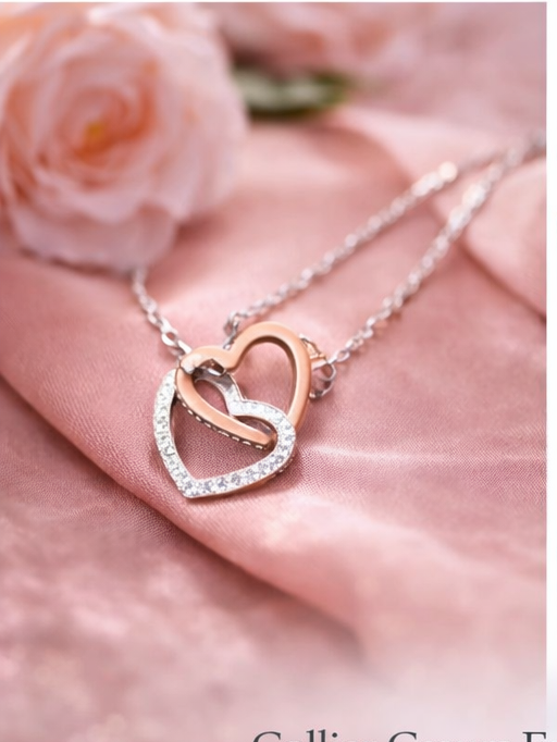 Collier Double Cœur Éternel – Cadeau Maman Plein d’Amour