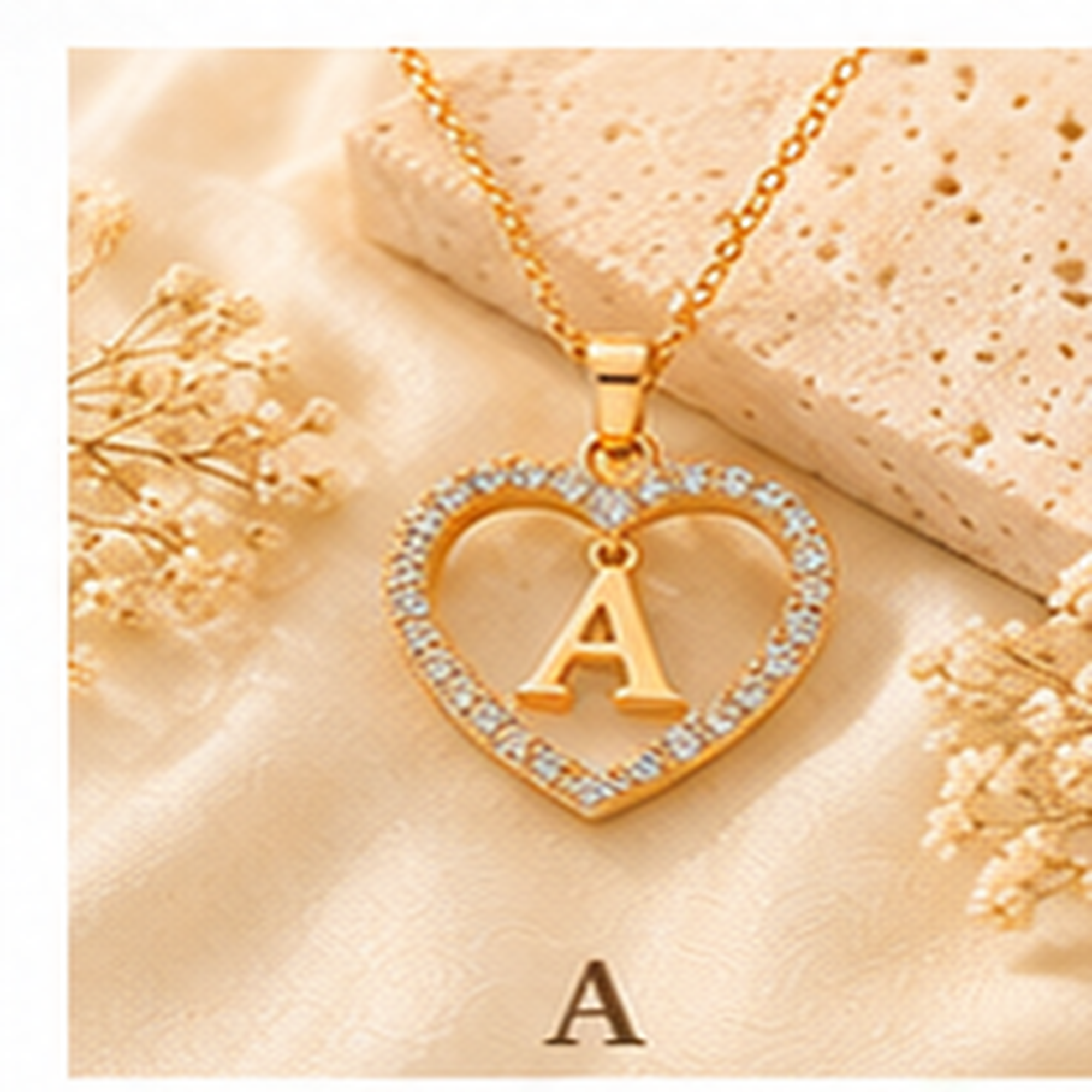 Collier Initiale Cœur Doré Femme – Acier Inoxydable