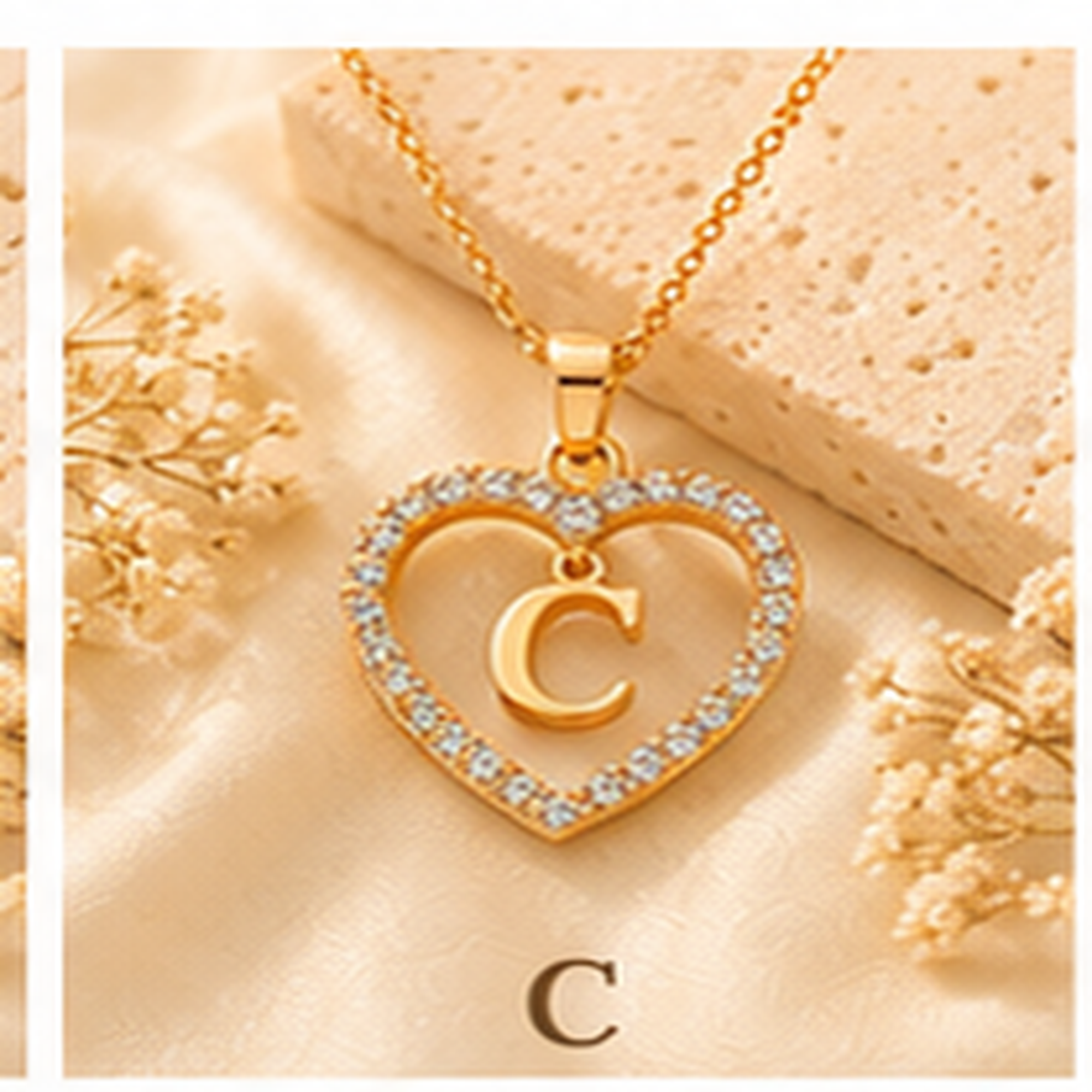 Collier Initiale Cœur Doré Femme – Acier Inoxydable