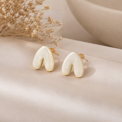 Boucles d'oreilles Cœur Élégance – Noir & Blanc