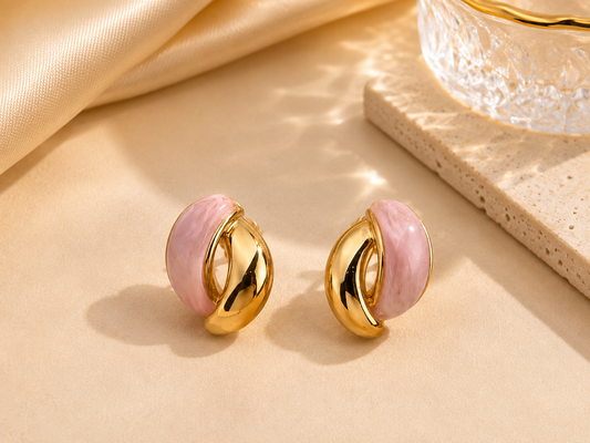 Boucles d'oreilles Élégance Vintage – Acier Inoxydable Doré