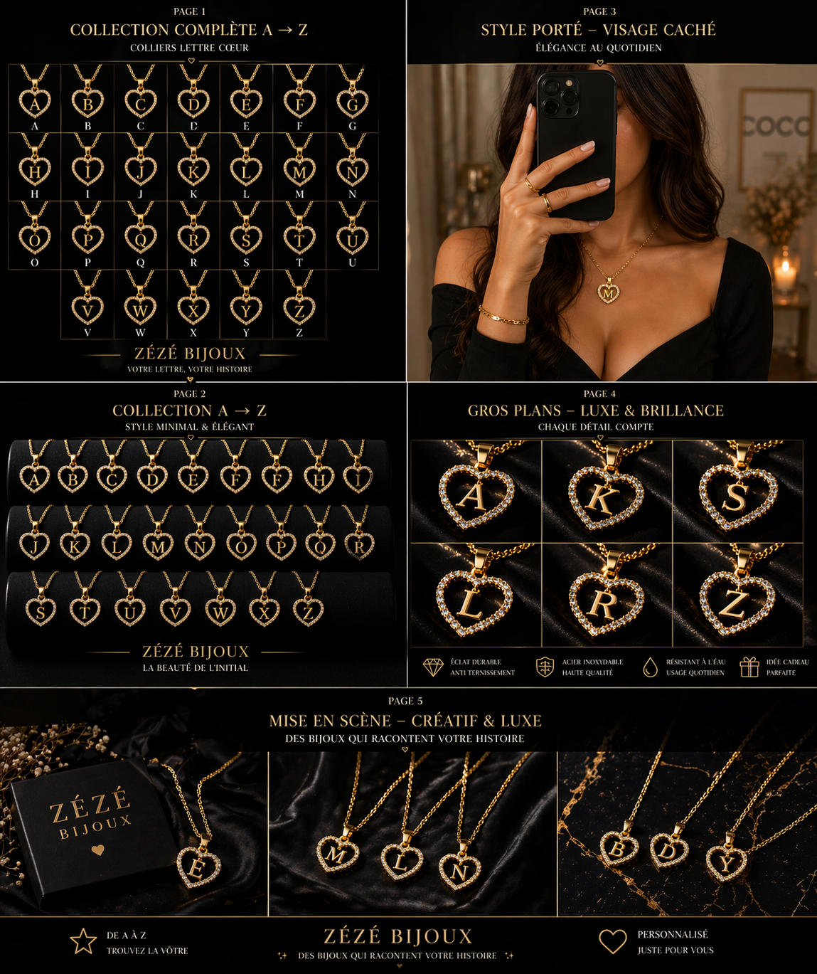 Collier Initiale Cœur