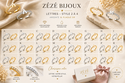 Bague Initiale Élégance Scintillante