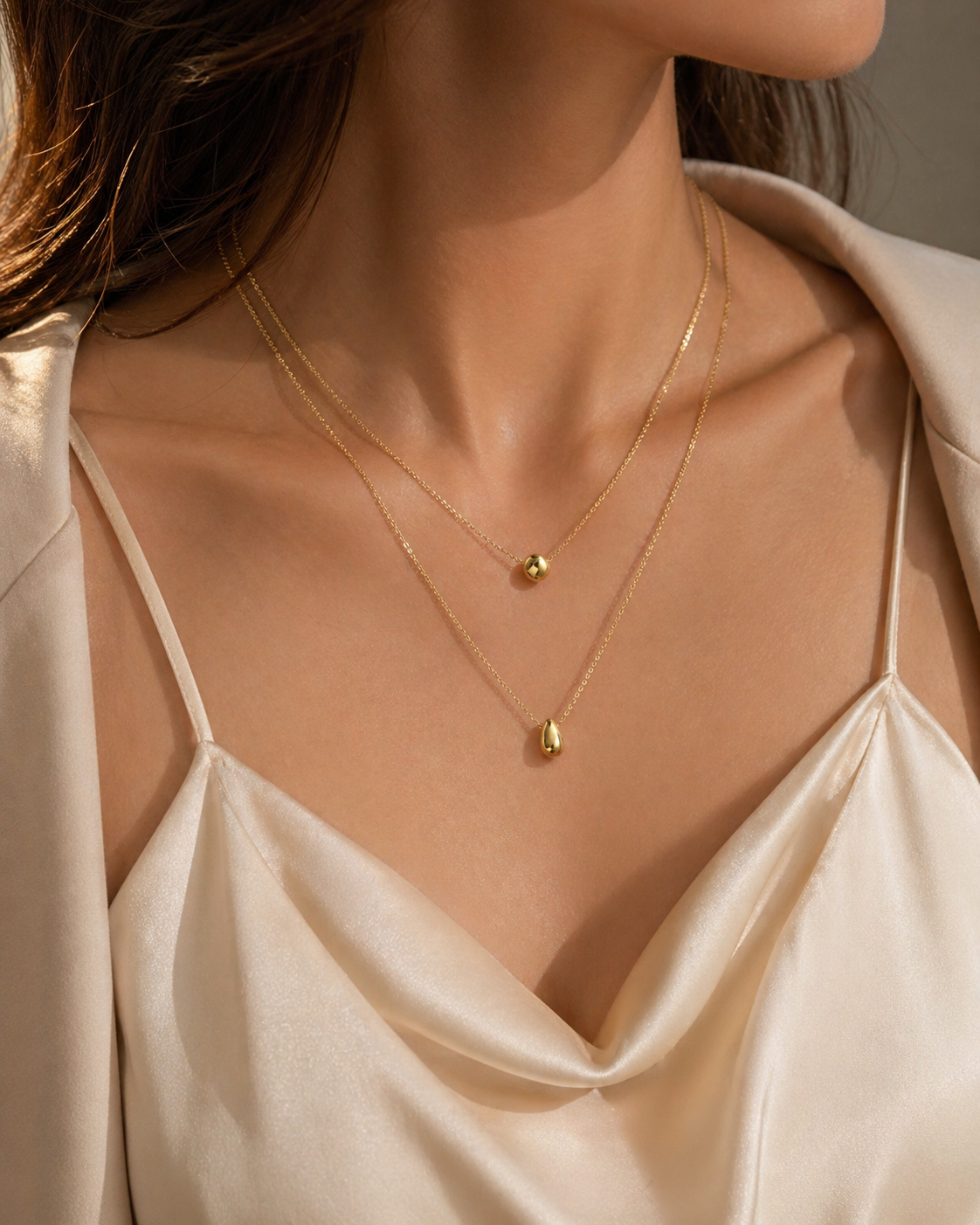 Collier Double Couche en Acier Inoxydable – Élégance Minimaliste