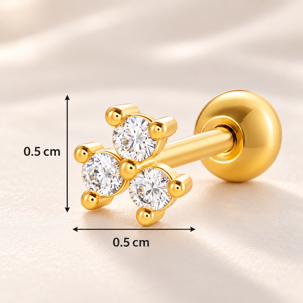 Boucles d’Oreilles Cœur Élégance – Zircon Brillant & Finition Dorée