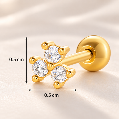 Boucles d’Oreilles Cœur Élégance – Zircon Brillant & Finition Dorée