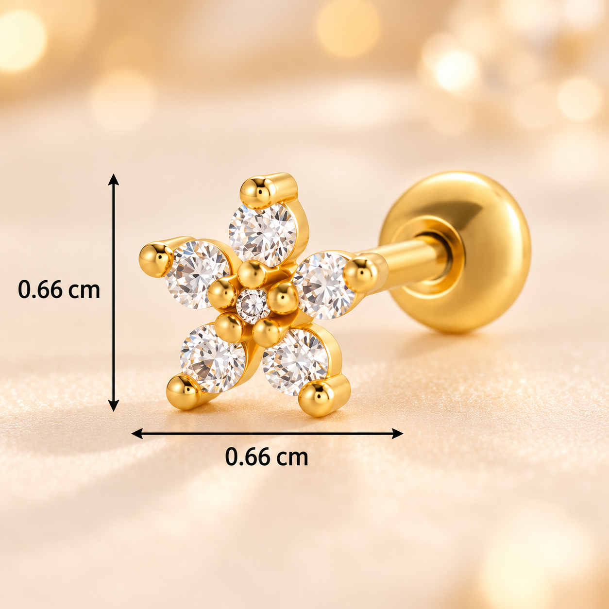 Boucles d’Oreilles Cœur Élégance – Zircon Brillant & Finition Dorée