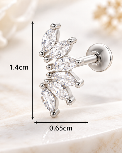 Boucles d’Oreilles Cœur Élégance – Zircon Brillant & Finition Dorée