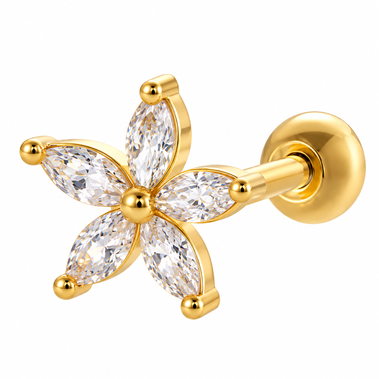 Boucles d’Oreilles Cœur Élégance – Zircon Brillant & Finition Dorée