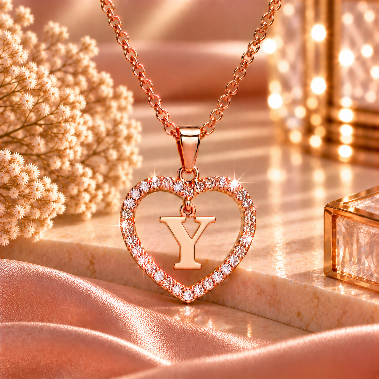 Collier Initiale Cœur Doré Femme – Acier Inoxydable