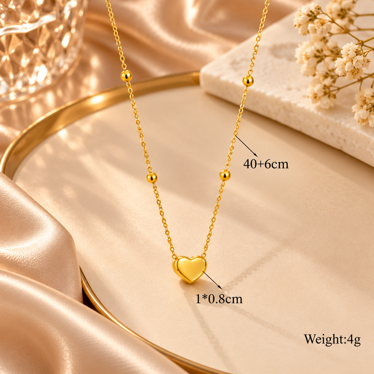 Ensemble Collier et Bracelet Cœur Doré – Bijoux Élégants Femme
