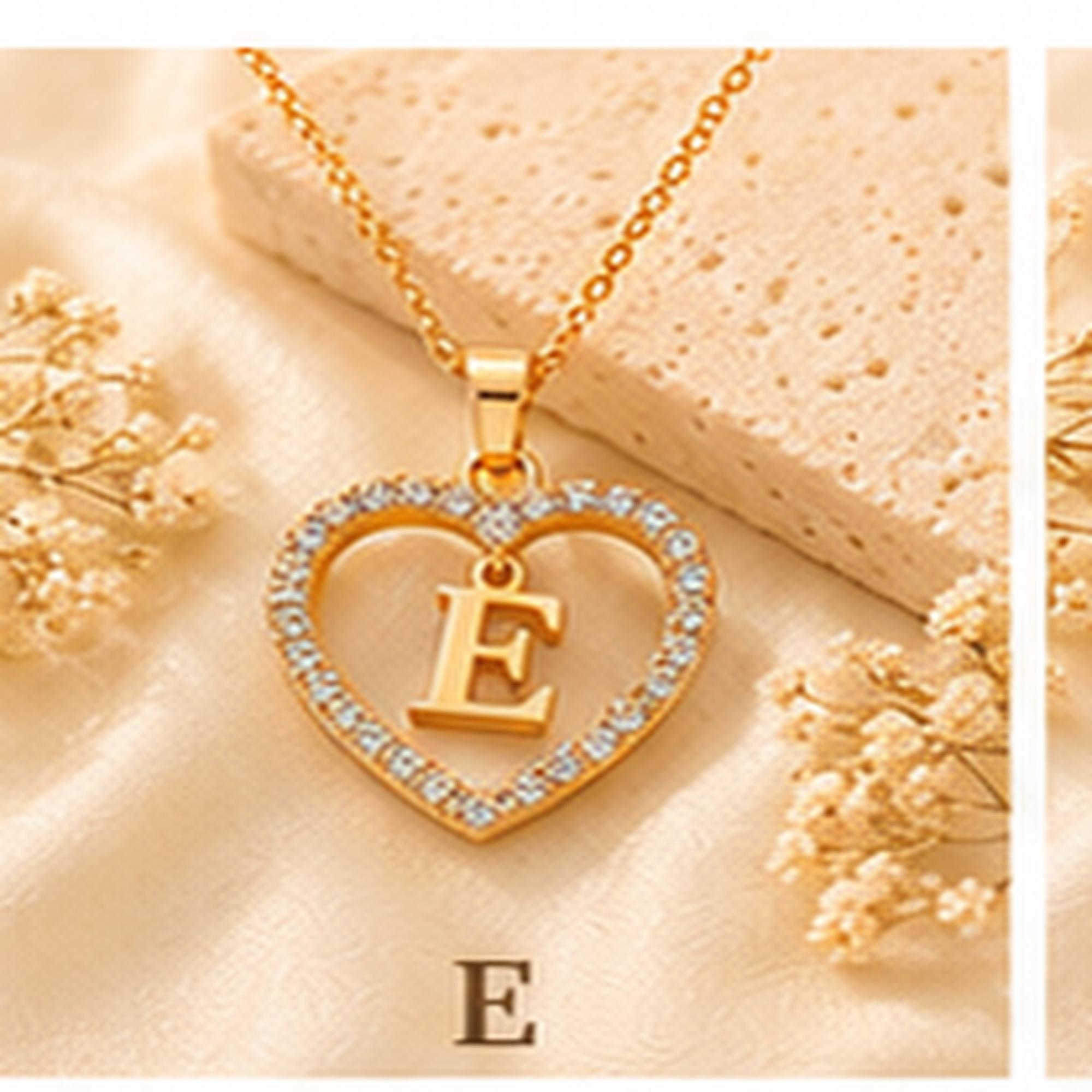Collier Initiale Cœur Doré Femme – Acier Inoxydable
