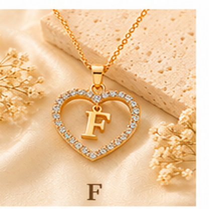 Collier Initiale Cœur Doré Femme – Acier Inoxydable