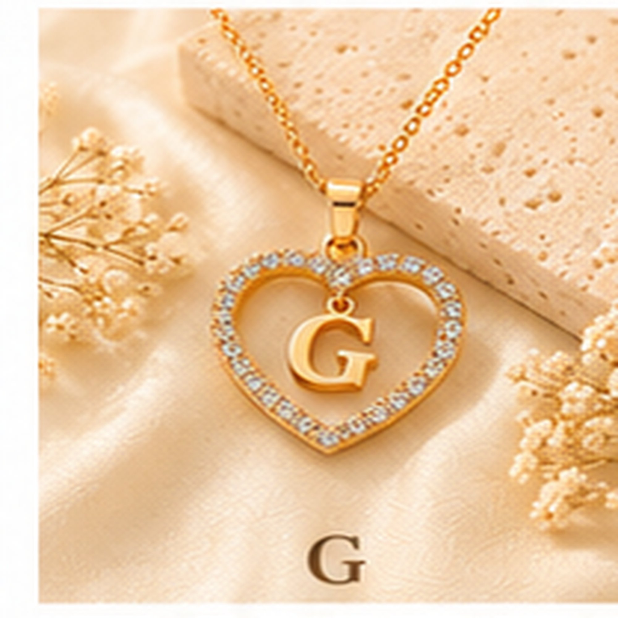 Collier Initiale Cœur Doré Femme – Acier Inoxydable
