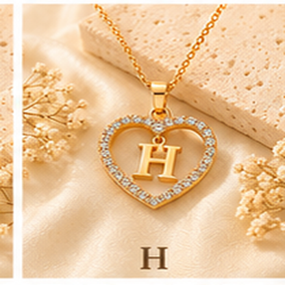 Collier Initiale Cœur Doré Femme – Acier Inoxydable