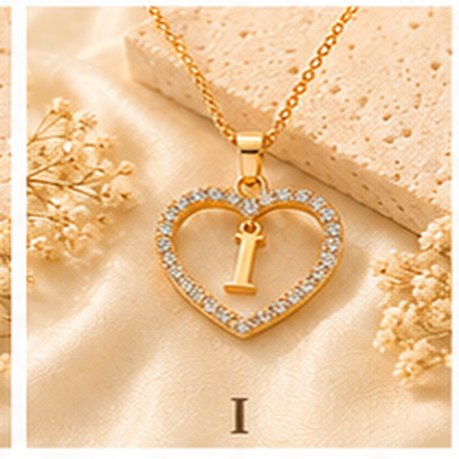 Collier Initiale Cœur Doré Femme – Acier Inoxydable
