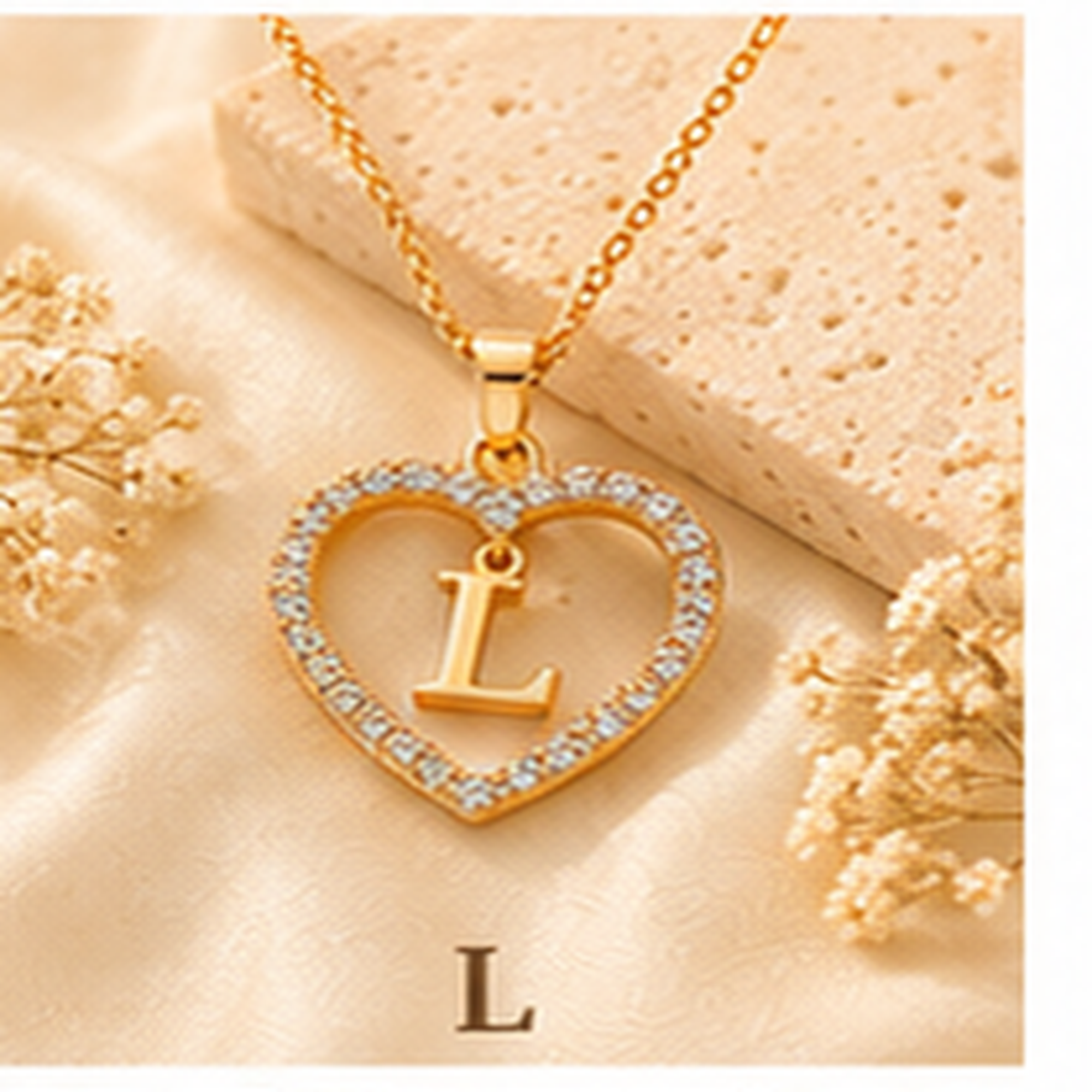 Collier Initiale Cœur Doré Femme – Acier Inoxydable