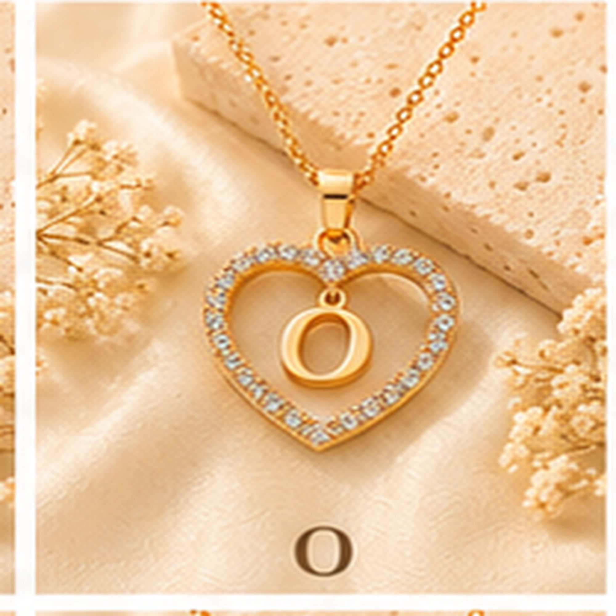 Collier Initiale Cœur Doré Femme – Acier Inoxydable