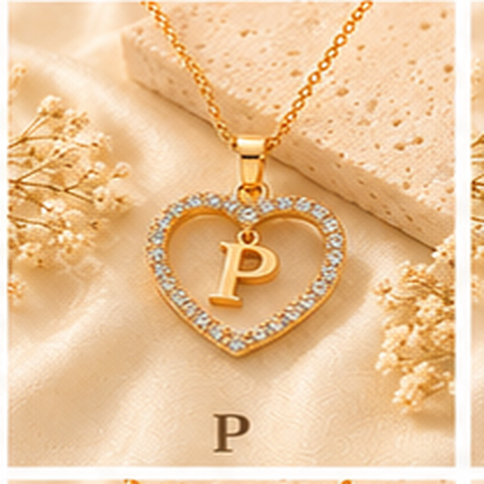 Collier Initiale Cœur Doré Femme – Acier Inoxydable