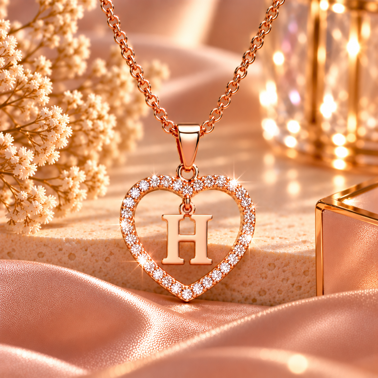 Collier Initiale Cœur Doré Femme – Acier Inoxydable
