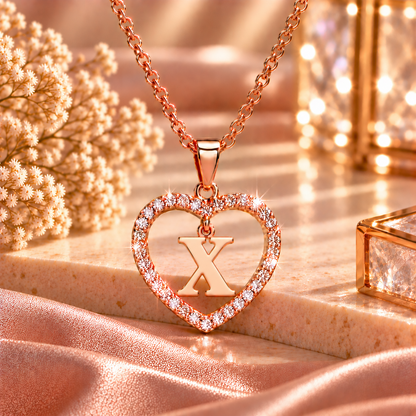Collier Initiale Cœur Doré Femme – Acier Inoxydable