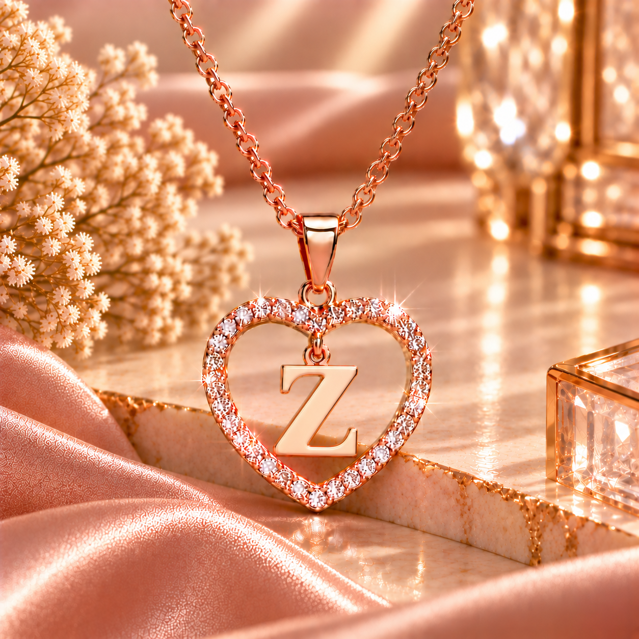 Collier Initiale Cœur Doré Femme – Acier Inoxydable