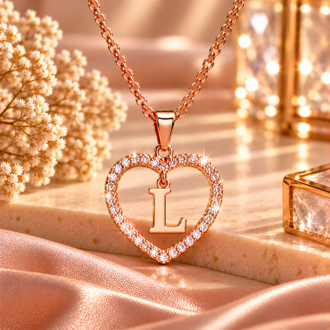 Collier Initiale Cœur Doré Femme – Acier Inoxydable