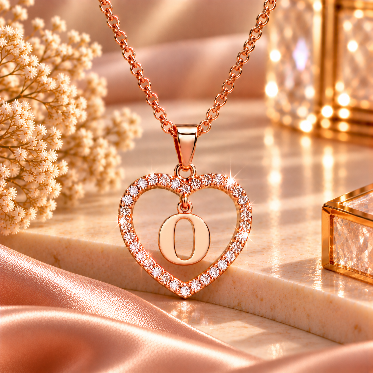 Collier Initiale Cœur Doré Femme – Acier Inoxydable
