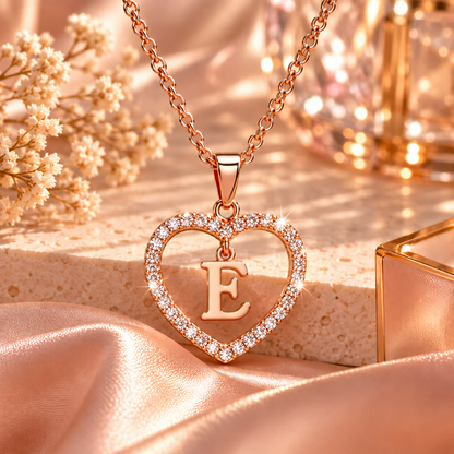 Collier Initiale Cœur Doré Femme – Acier Inoxydable