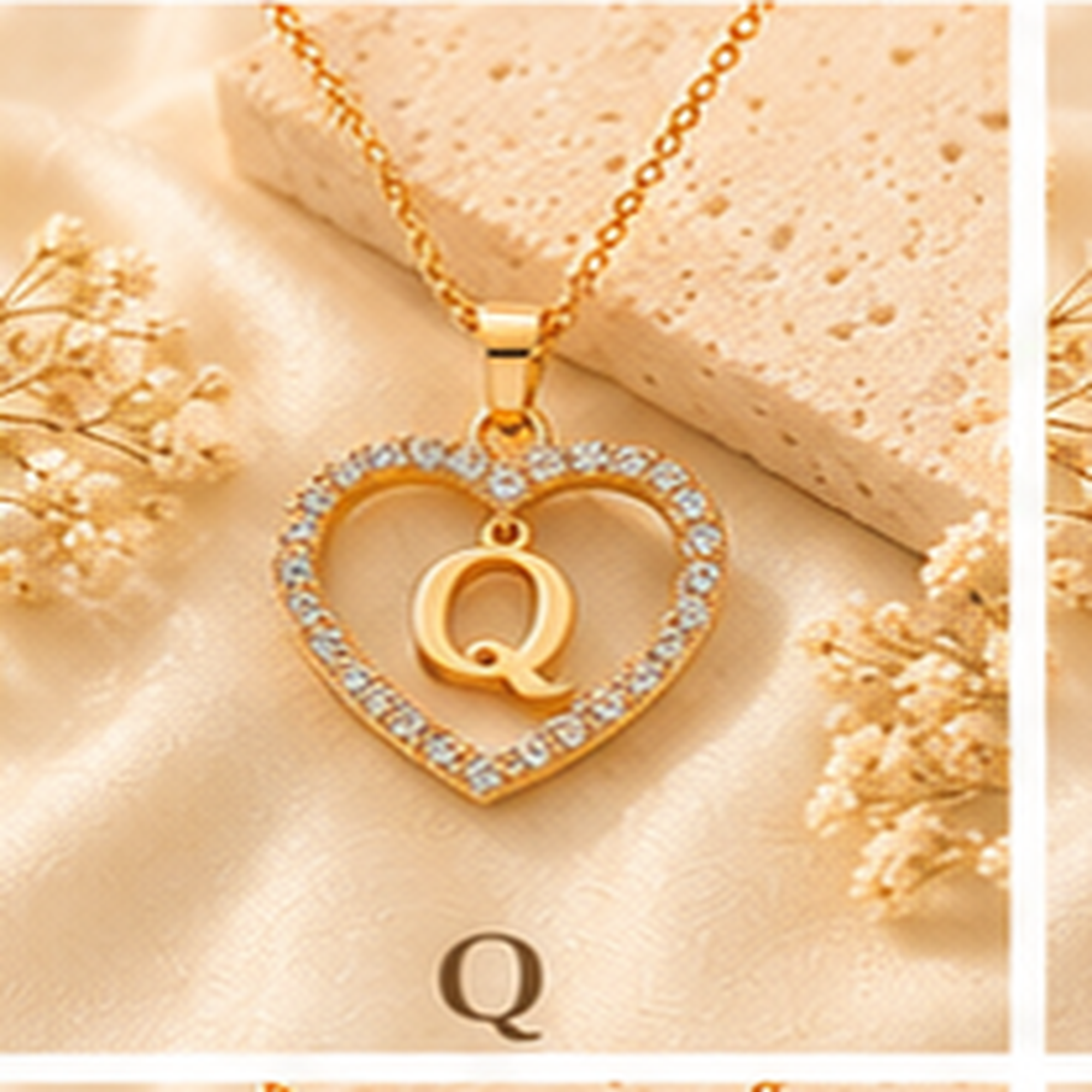 Collier Initiale Cœur Doré Femme – Acier Inoxydable