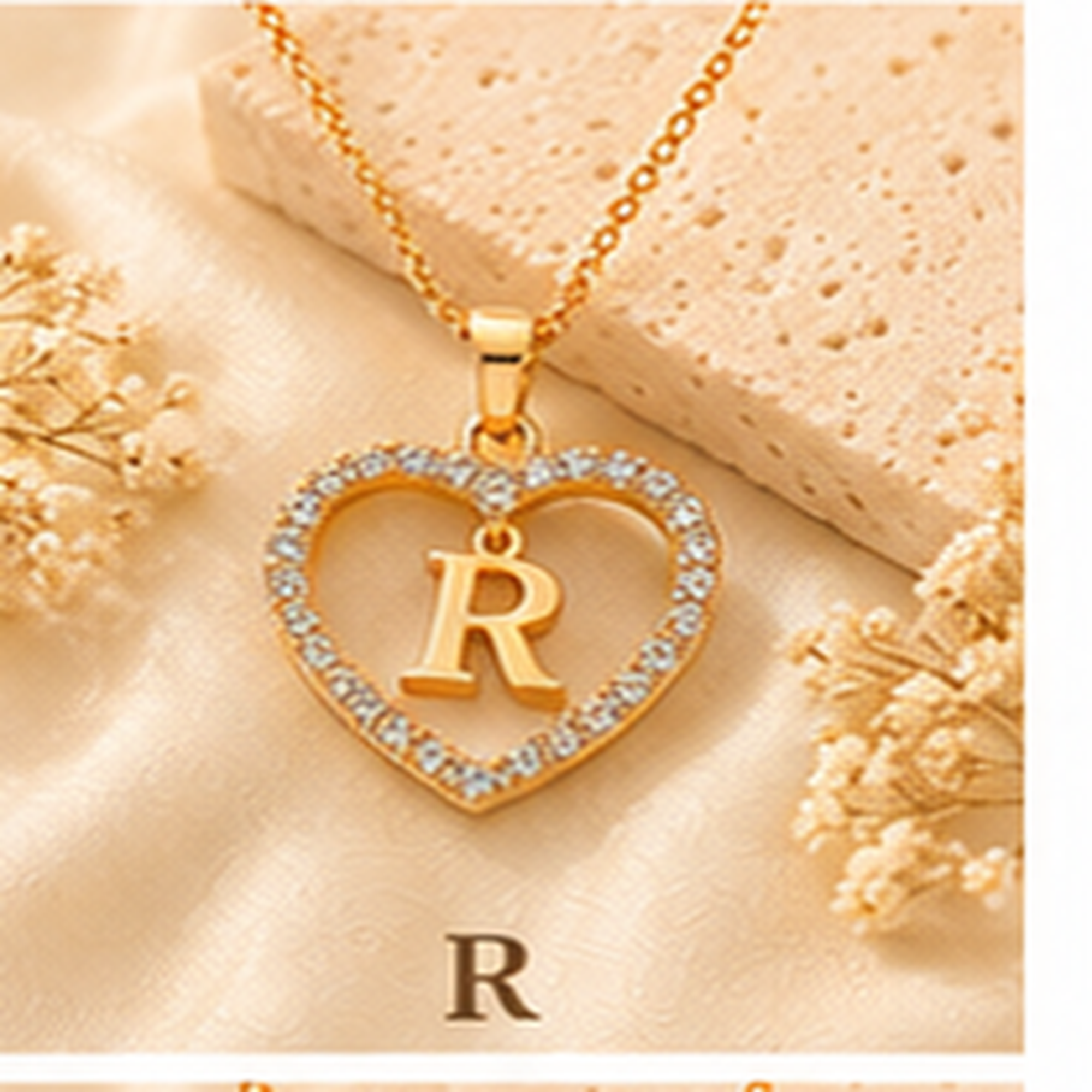 Collier Initiale Cœur Doré Femme – Acier Inoxydable