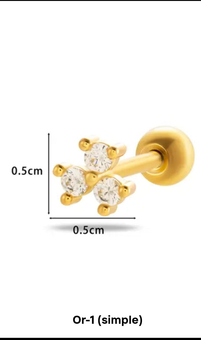 Boucles d’Oreilles Cœur Élégance – Zircon Brillant & Finition Dorée