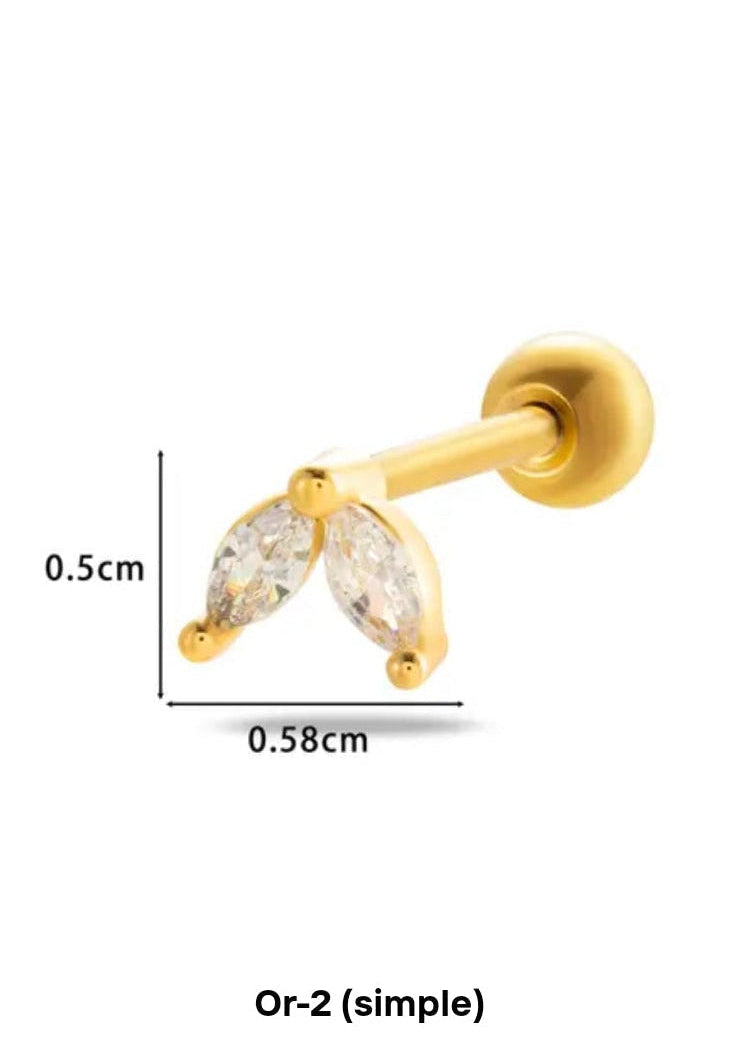 Boucles d’Oreilles Cœur Élégance – Zircon Brillant & Finition Dorée