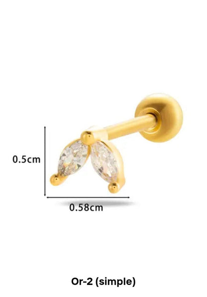 Boucles d’Oreilles Cœur Élégance – Zircon Brillant & Finition Dorée