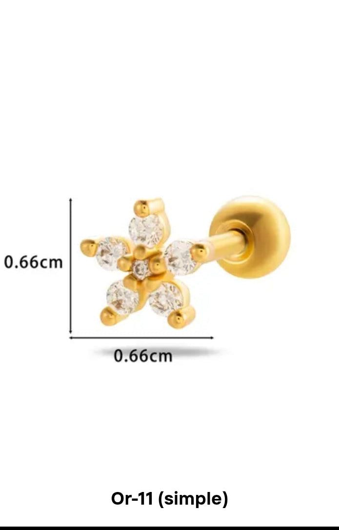 Boucles d’Oreilles Cœur Élégance – Zircon Brillant & Finition Dorée