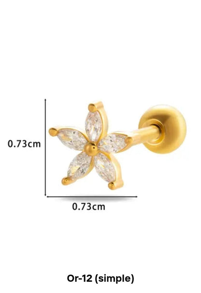 Boucles d’Oreilles Cœur Élégance – Zircon Brillant & Finition Dorée