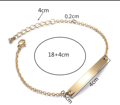 Bracelet Plaque Doré – Charm Élégant