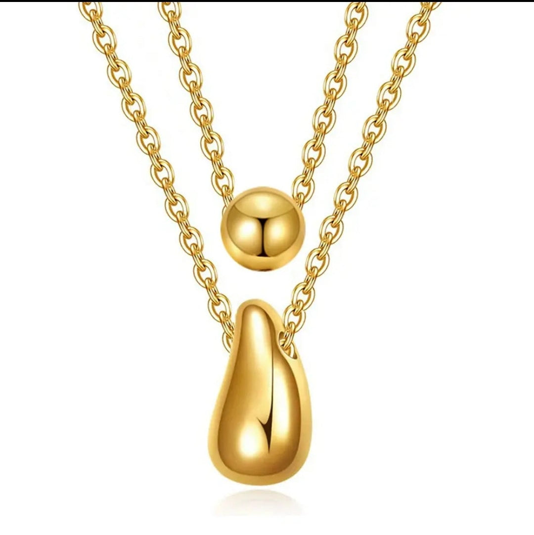 Collier Double Couche en Acier Inoxydable – Élégance Minimaliste