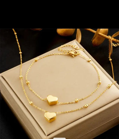 Parure Bijoux Dorée en Acier Inoxydable – Collier, Boucles d’Oreilles, Bracelet et Bague