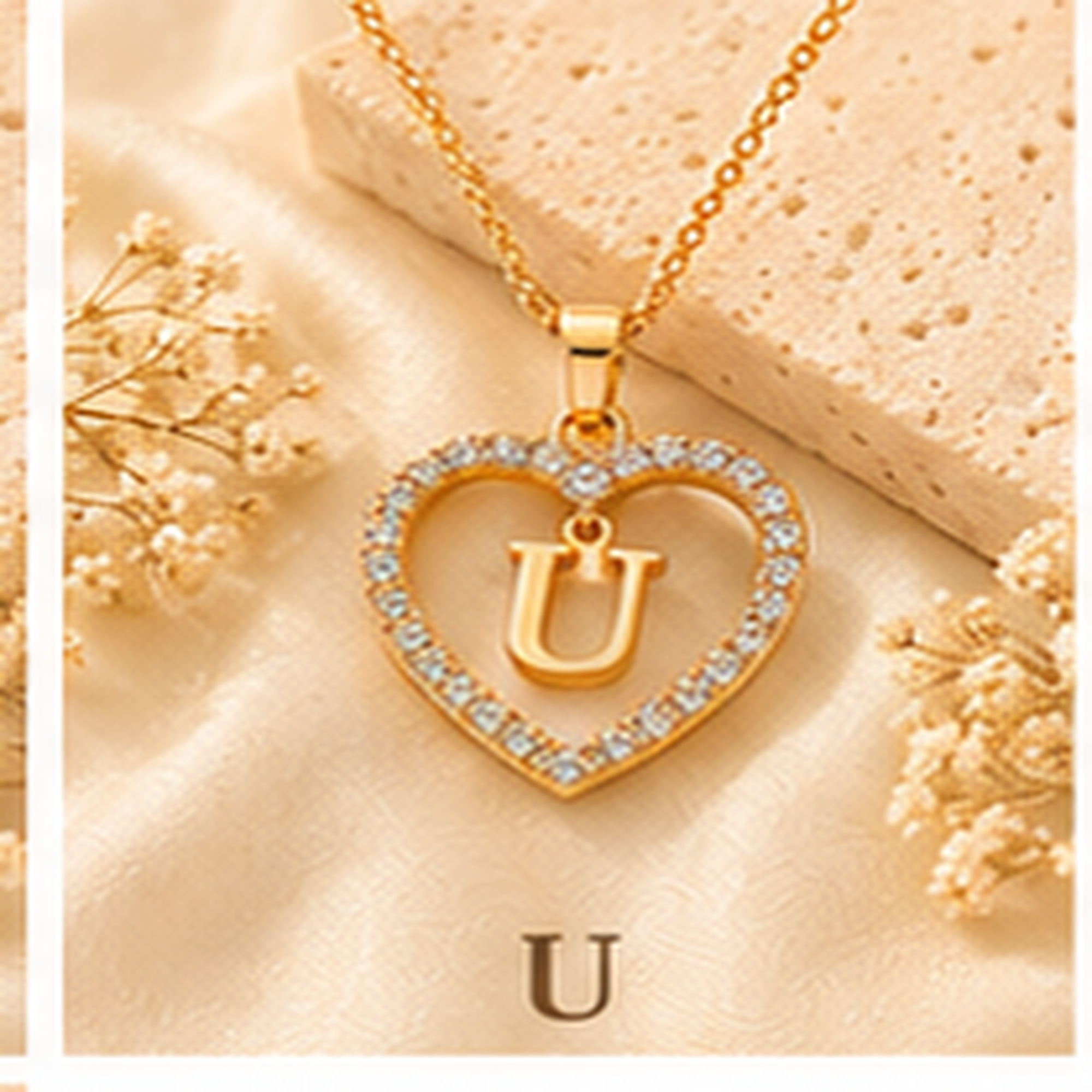 Collier Initiale Cœur Doré Femme – Acier Inoxydable