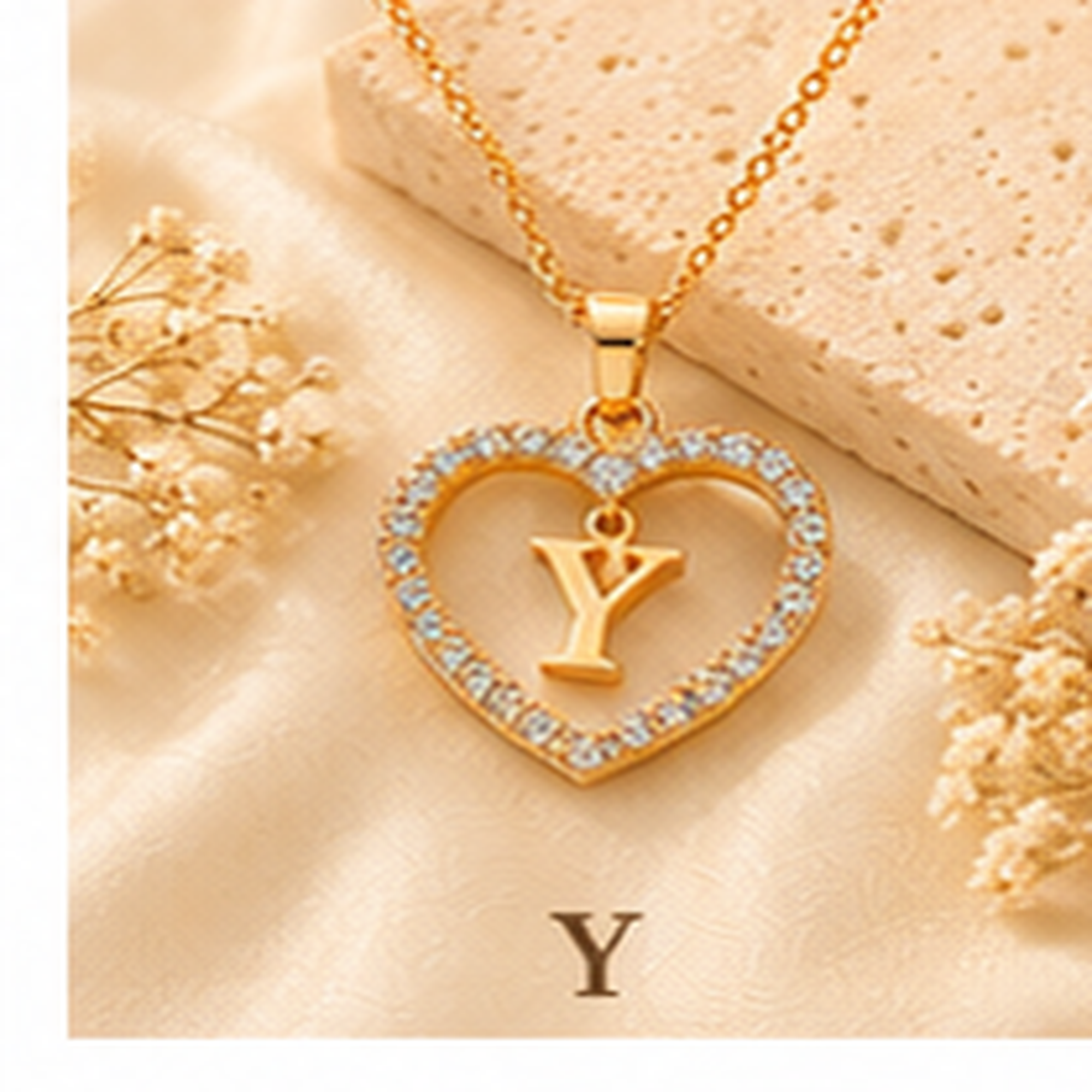 Collier Initiale Cœur Doré Femme – Acier Inoxydable