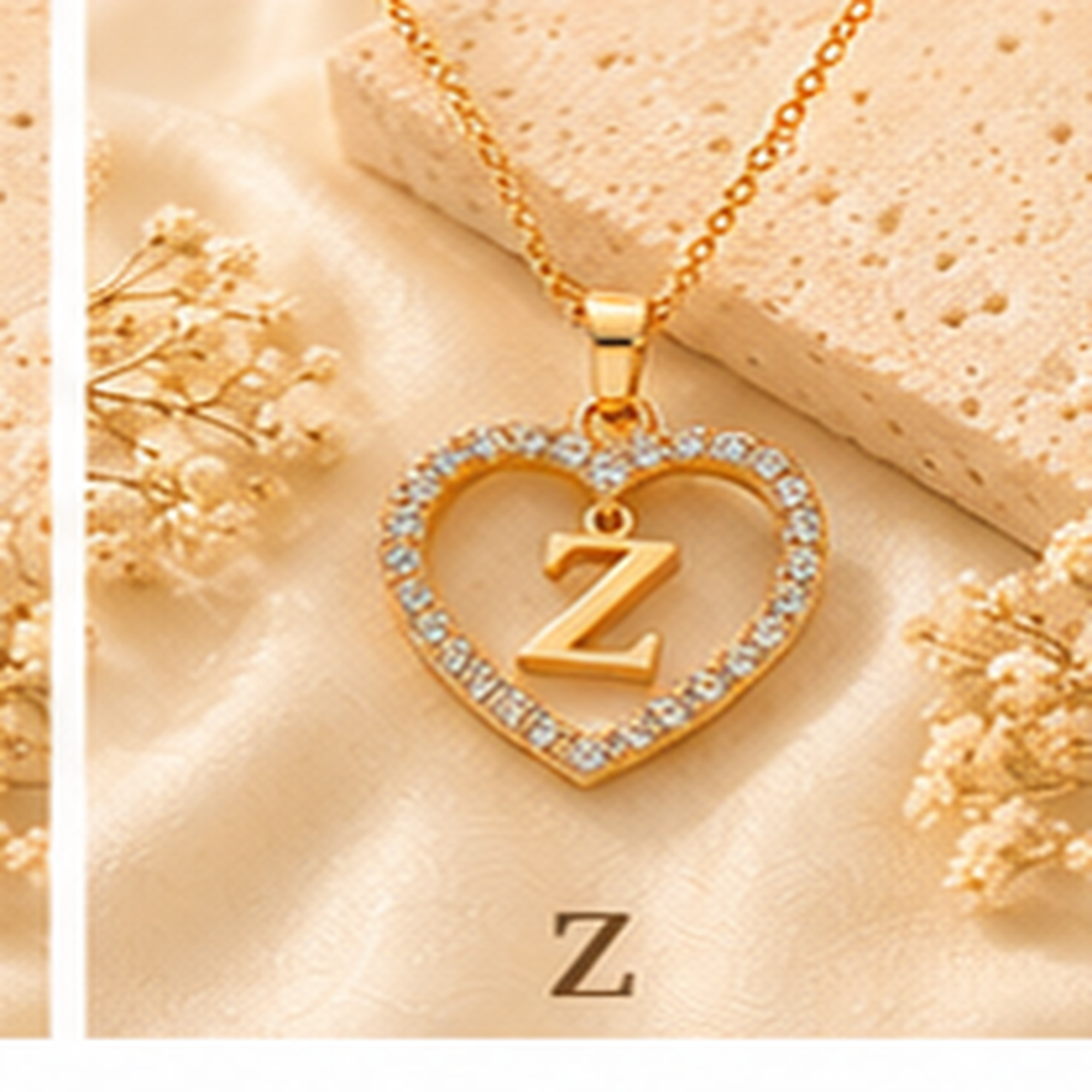 Collier Initiale Cœur Doré Femme – Acier Inoxydable