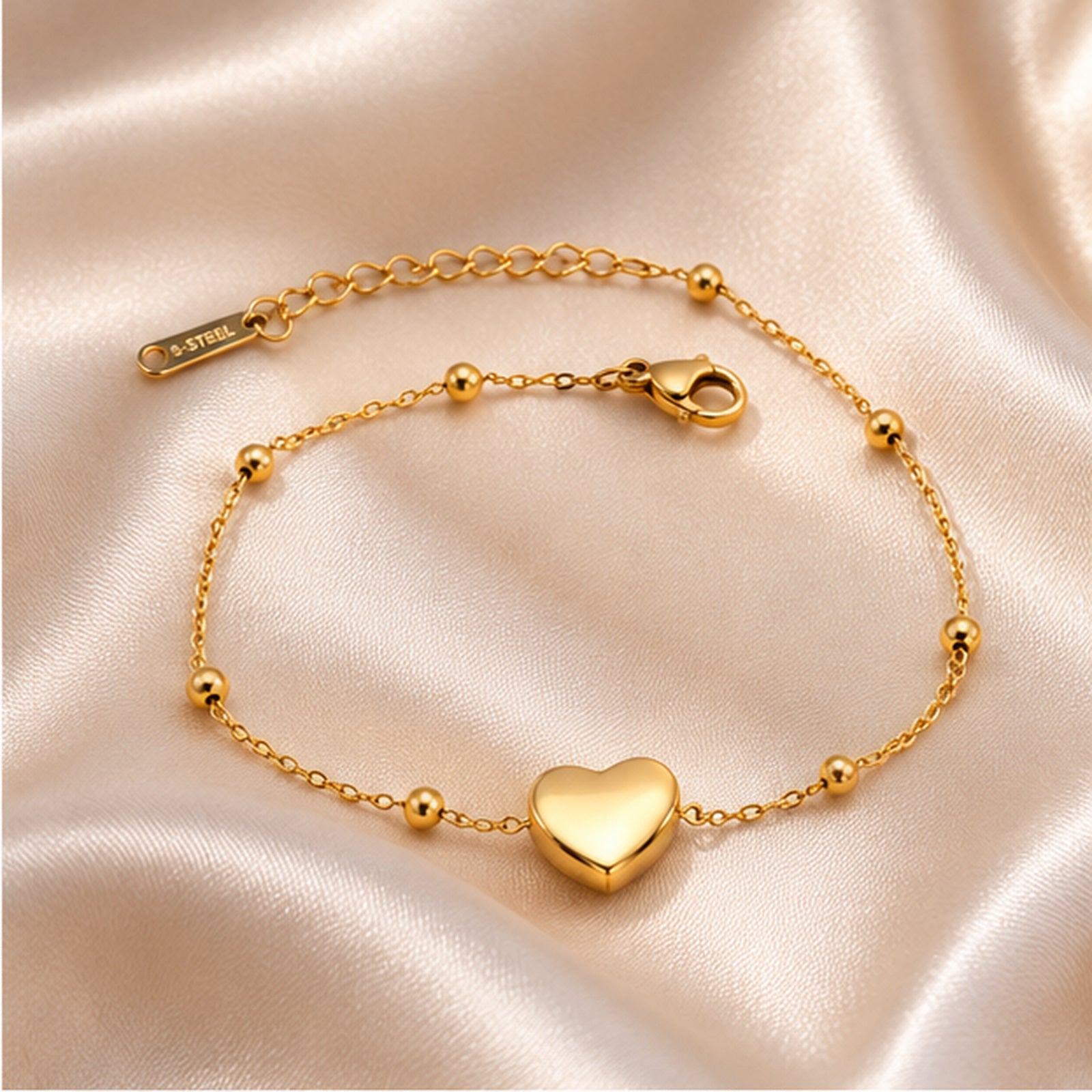 Ensemble Collier et Bracelet Cœur Doré – Bijoux Élégants Femme