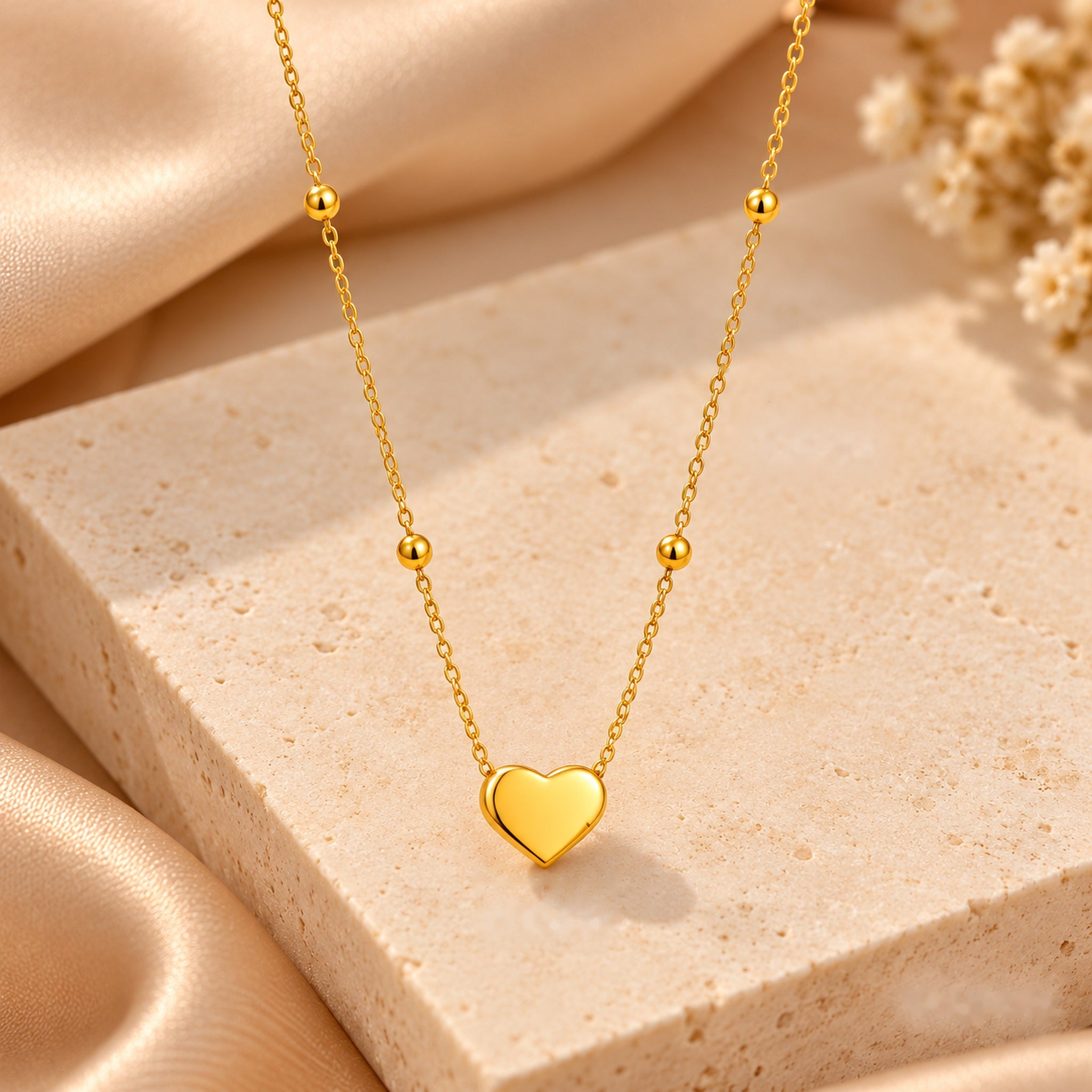 Ensemble Collier et Bracelet Cœur Doré – Bijoux Élégants Femme