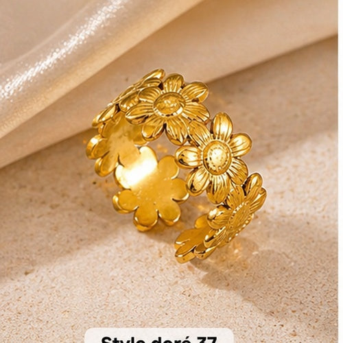 Bague Dorée en Acier Inoxydable – Style Chic & Tendance