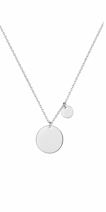 Collier Disque Personnalisable en Acier Inoxydable – Élégance Minimaliste