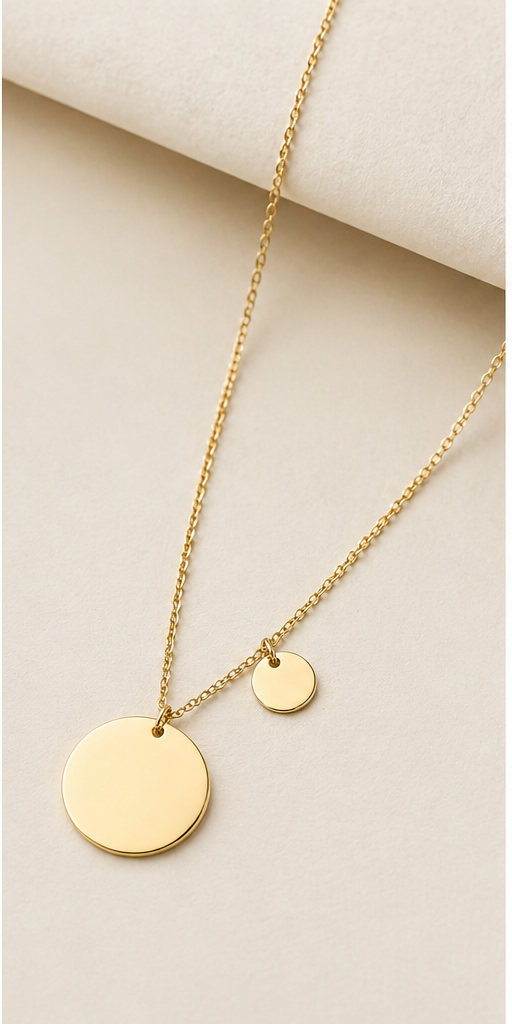 Collier Disque Personnalisable en Acier Inoxydable – Élégance Minimaliste