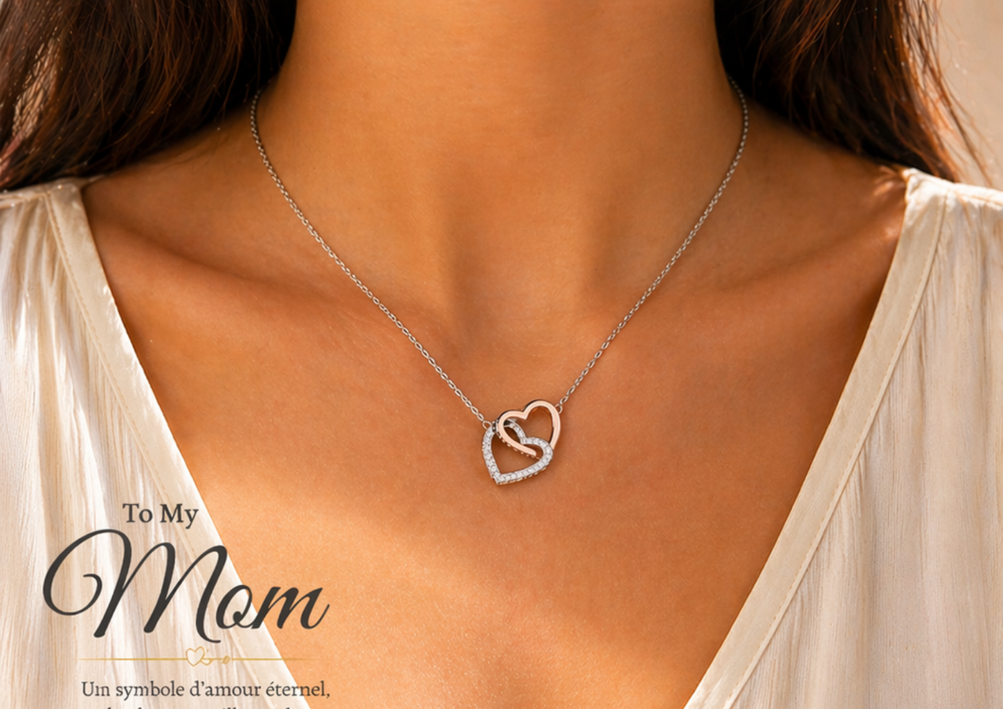 Collier Double Cœur Éternel – Cadeau Maman Plein d’Amour