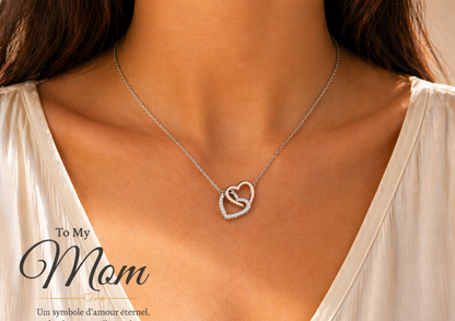 Collier Double Cœur Éternel – Cadeau Maman Plein d’Amour