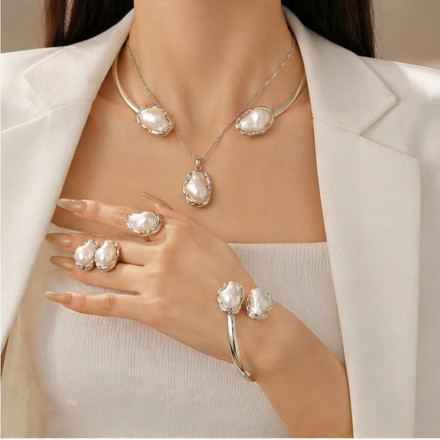 Parure Bohème Chic – Perles Élégantes & Finition Dorée
